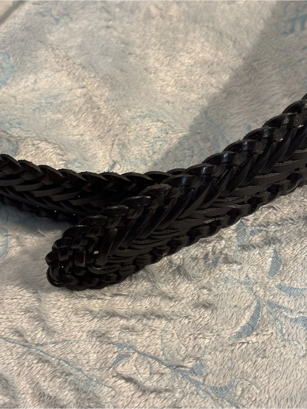 Classic Black Braided Leather Men’s Belt